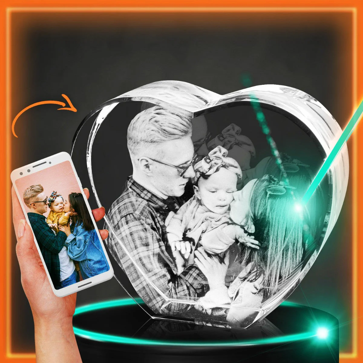 Personalized 3D Crystal Heart ❤️ - Image 7