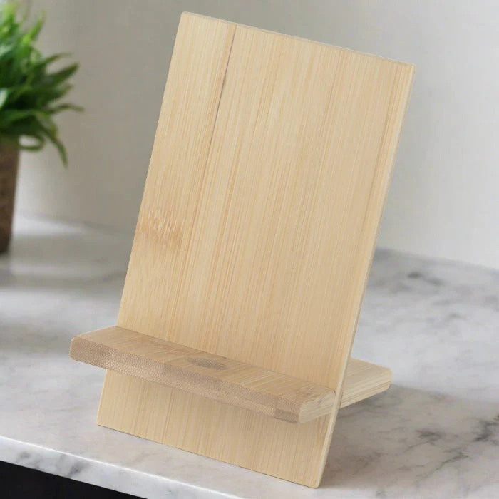 Engraved Bamboo Phone Stand - Image 3