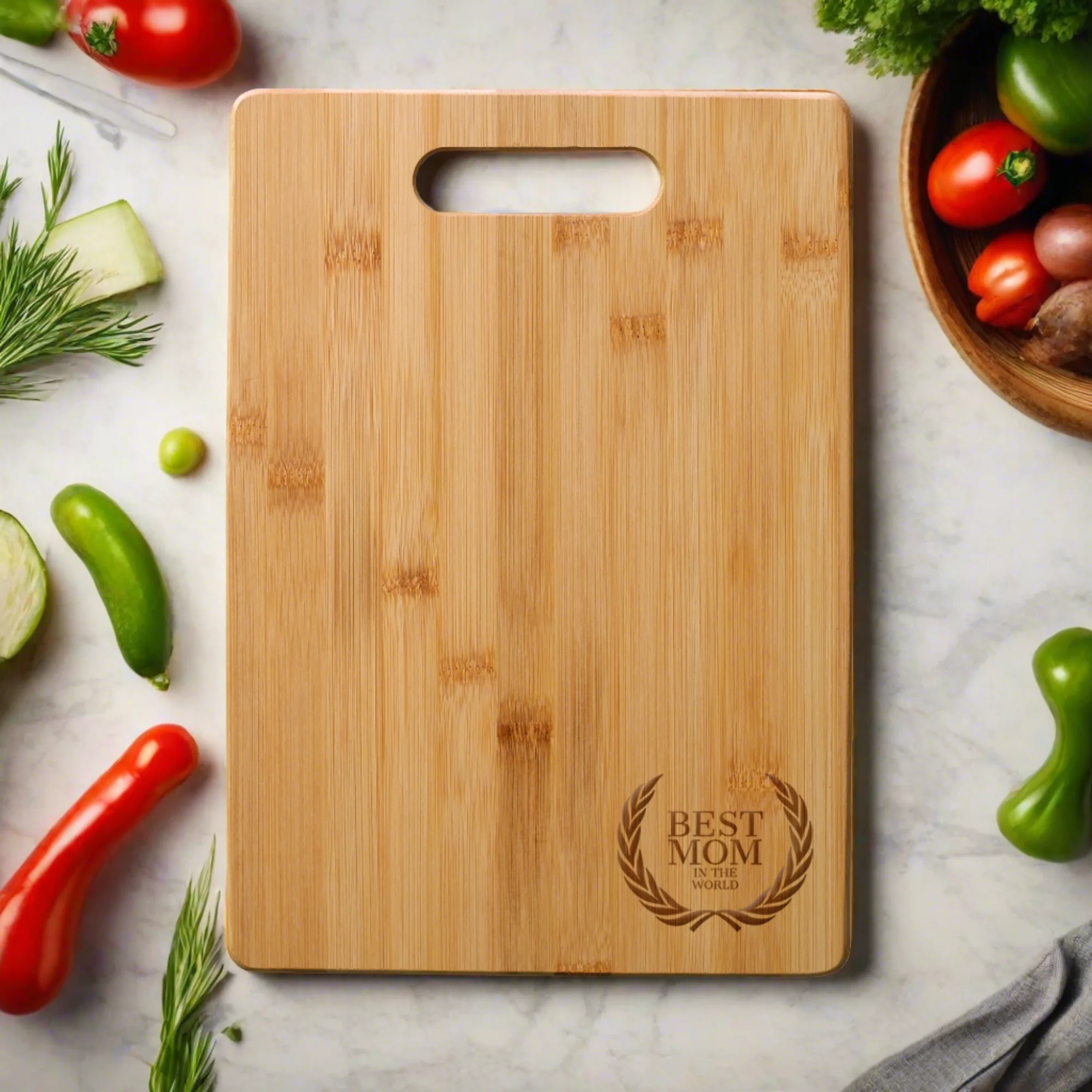Laser Engraved Bamboo Cutting Board - Image 4