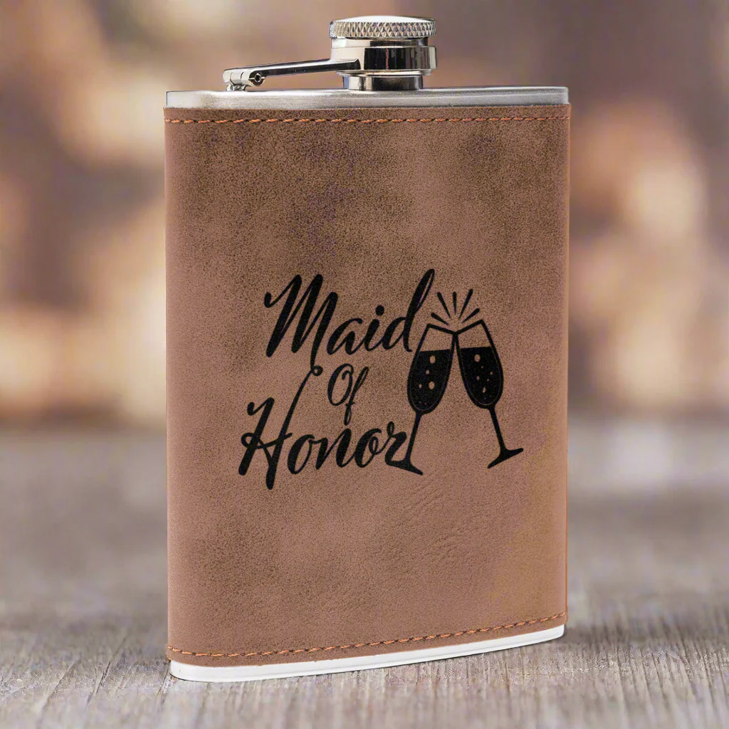 Engraved Leather Flasks - Image 4
