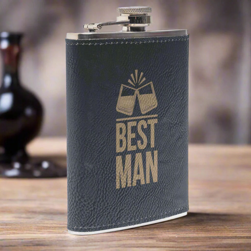 Engraved Leather Flasks - Image 6