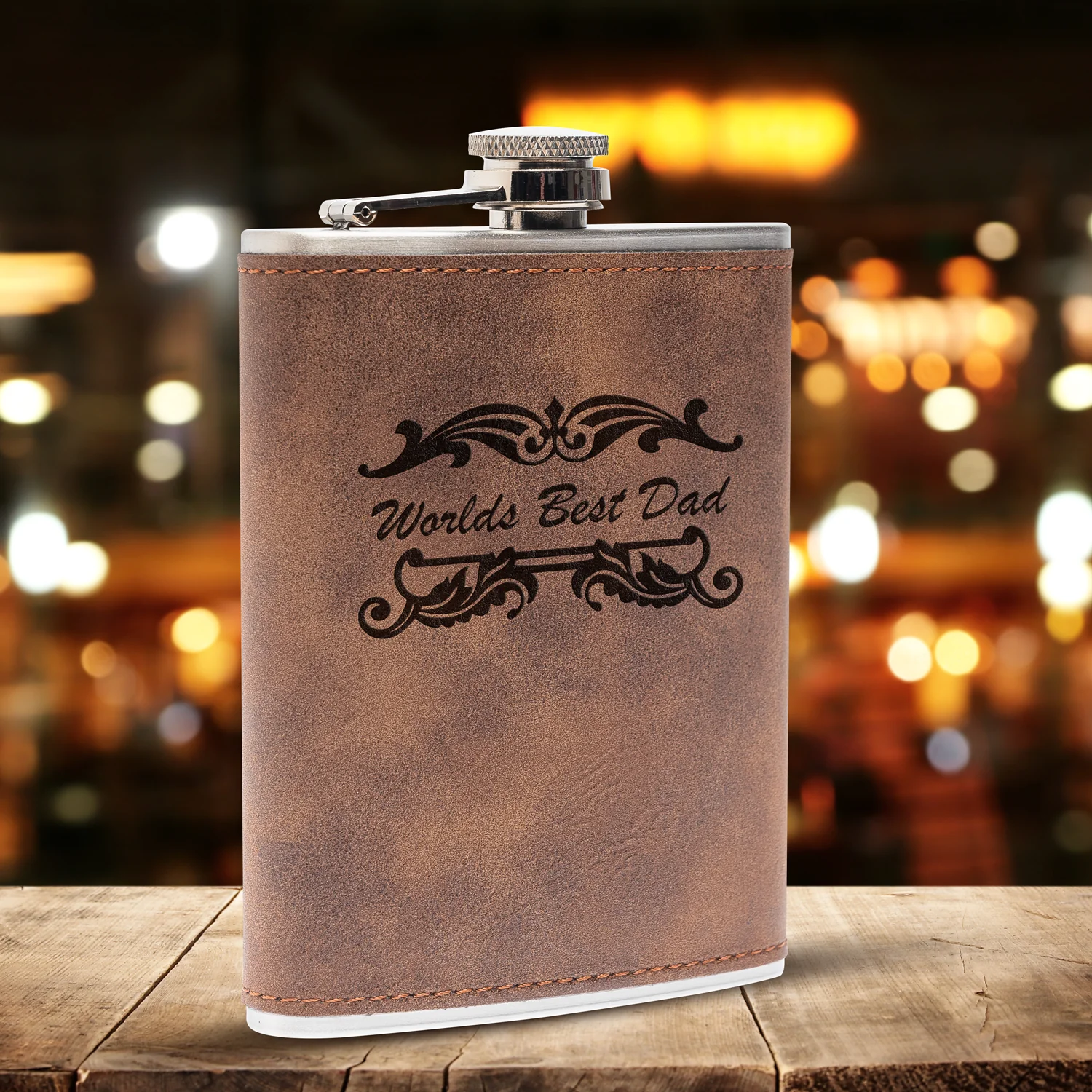 Engraved Leather Flasks - Image 8