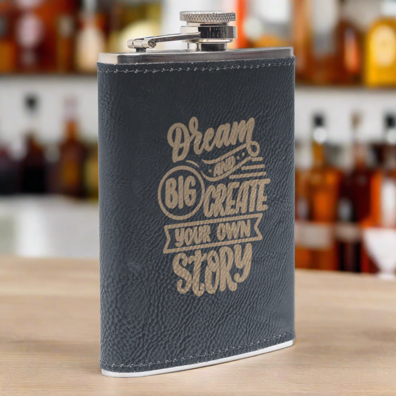 Engraved Leather Flasks - Image 9